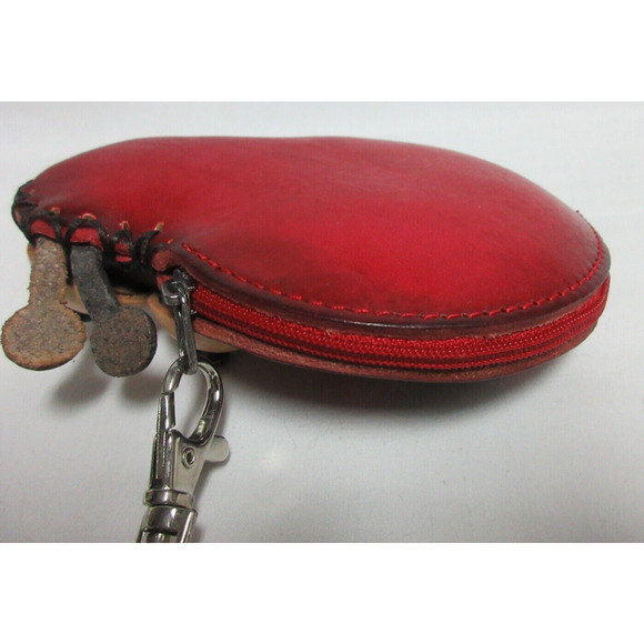 Ladybug Leather Wristlet Change Coin Purse Zip Wooden Googly Eyes GIFT - Picture 6 of 8